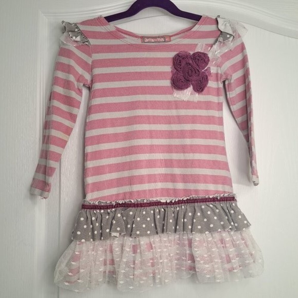 Jelly the Pug Pink and Grey Tunic Top Dress